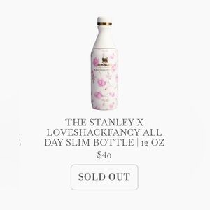 Stanley x LoveShackFancy Ribbon Rosa Slim Bottle 12oz